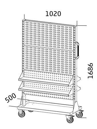 ESD stojanový vozík DUO