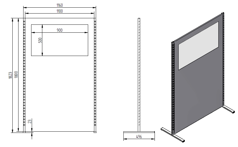 ESD Panelová stěna - vysoká
