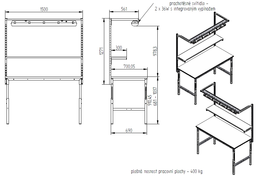  ESD pracovní stůl ALFA