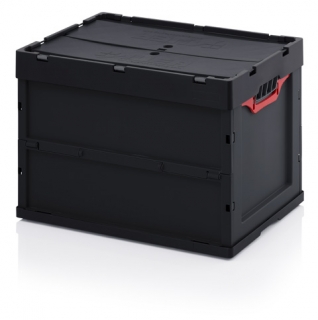ESD skládací přepravka s víkem 800x600x445mm