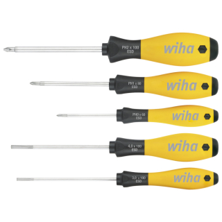 Wiha Sada plochých/Phillips šroubováků ESD 5 kusů