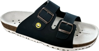  ESD dámské pantofle - modré, kůže nubuk